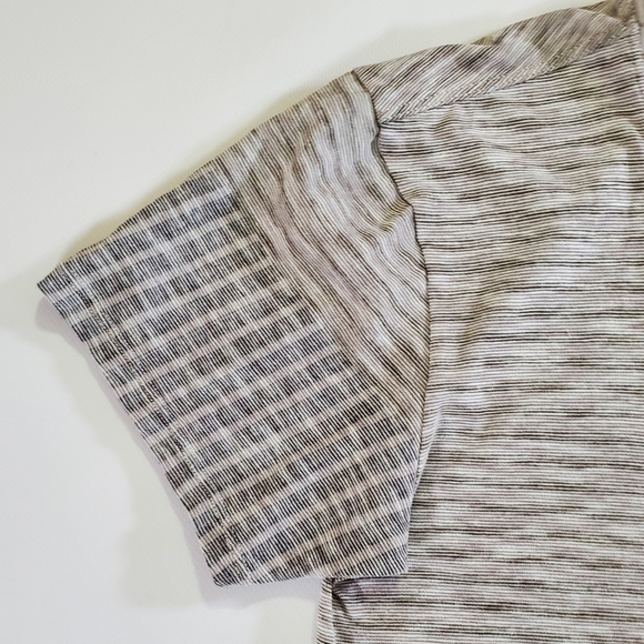 2529 * Prana Free Float Top Stripe Short Sleeve Tee Scoop Neck Gray Size S - Picture 5 of 9